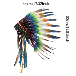American Chief Indian Native Feather Headdress Decoration Prop for Celebrations Carnivals Themed Party Dance Show Halloween