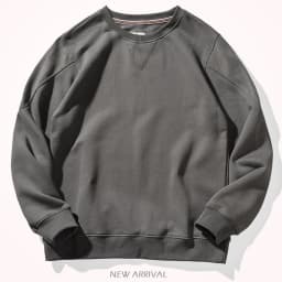 Autumn New American Retro Heavyweight Solid Color Sweatshirts Men's Simple Pure Cotton Washed Pullover Knitted Casual Sportwear
