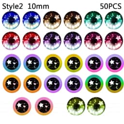50PCS/Set 6/8/10mm Doll Eyeballs Dolls Eyes DIY Crafts Eyeballs for Dinosaur Animal Cat Eyes Gem Children Toys Dolls Accessories