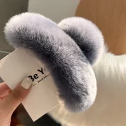Natural Rex Rabbit Fur Big Crab Hair Clip for Girls Rabbit Hair Claw Clips Cute Ponytail Women's Barrettes Fluffy Hair Crab