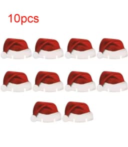 10PCS Christmas Cup Card Santa Hat Wine Glass Decor Ornaments Navidad Noel New Year Gift Christmas Decorations