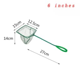 Large 3-12 Inches Fish Net Long Handle Square Aquarium Accessories Betta Shrimp Net Fishing Net Fish Tank Cleaning Tools