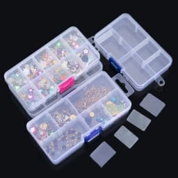 8/10Grids Transparent Plastic Storage Jewelry Box Compartment Adjustable Container Storage Case Beads Ring Portable Organizer