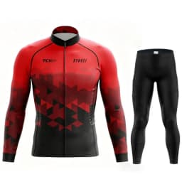 Rvouei Team Autumn Cycling Jersey Bib Pants Set Ropa Ciclismo Bicycle MTB Clothing Road Bike Suit Men Long Sleeve Bicicleta Set