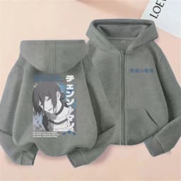Anime Chainsaw Man Reze Double Sided Print Zipper Hoodie Men Women Fashion Oversized Zip Up Jacket Male Retro Cotton Sweatshirt