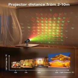 Christmas Starry Laser Projector Lights Outdoor Red Green Moving Star Shower Waterproof Garden Holiday Party Decor with Remote