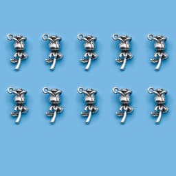 10/24Pcs/Pack Romantic Vintage Rose Flower Chaems Alloy Small Pendants for Jewelry Making Findings Crafting Accessories