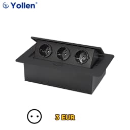 Aluminum Panel EUR/French Bronze Gold(Бронза Bинтажна)/Black/Silver Table Socket 2/3 Way Outlet USB Power Three Power Household