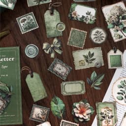 Journal GO 30pcs Manor Letterhead Vintage Flower Label Collage Scrapbook Sticker Creative DIY Journaling Card Craft Making Decal
