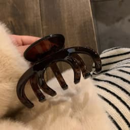 Hair Claw Clip - Black Tortoiseshell French Hair Clip for Women, Strong Hold Updo Clip for Thick Hair