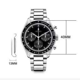 Custom Logo Diy Glow Watchs 40mm Vk63 Quartz Movement Watch Man Waterproof Mens Quality Luxury Mineral Glass Time Running Second