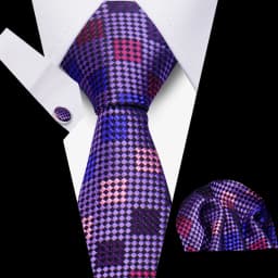 Men Business Tie Set Classic Plaid Dot Necktie Cufflinks Stripe Handkerchief For Wedding High Quality Formal Gravata Accessories
