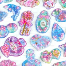 3 pcs/6 pcs Cute Fragrant Glitter Shaking Sticker 3D Cartoon Scrapbooking Diy Journaling Stationery Diary Sticker School Gift