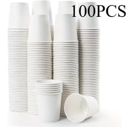 50/100PCS White Paper Cups Juice Milk Coffee Disposable Hot Cold Drinking Paper Cups Weddings Birthdays Picnics Packing