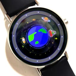 Quartz Watch Creative Content Watches UFO Design Rocket Around Earth Watch with Silicone Strap