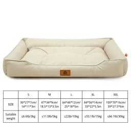 Winter Dog Bed-Dog Sofa Beds for Dogs,Foam Pet Couch Bed with Washable Removable Cover,Waterproof Lining and Non-Slip Bottom