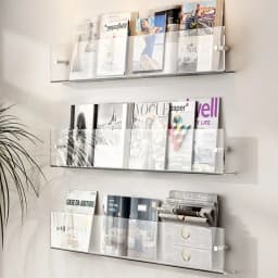 1pcs INS Transparent Acrylic Wall Decoration Magazine Storage Rack Children's Picture Book Newspapers Records Wall Mounted Shef