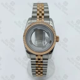 BLIGER 31mm NH05 NH06 Watch Case Fluted Curved Silver Gold Rose Gold Jubilee For Ladies Watch Date Sapphire Glass Waterproof