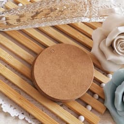 50pcs 5cm Round Labels Paper Card Hang Tags Blank Kraft Paper Cards for Jewelry Packaging DIY Wedding Party Couples Lovers Gifts