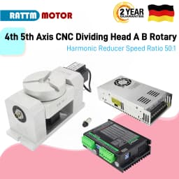 【EU Stock】CNC Router Machine A Rotary Indexer Table 4th & 5th Rotational Axis & 2-Phase Stepper Motor, Harmonic Gearbox