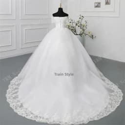 Y&M Novias Customized Off Shoulder Plus Size Vestido De Noiva Wedding Dress Long Train or Floor Appliqe Bridal Tulle Mariage