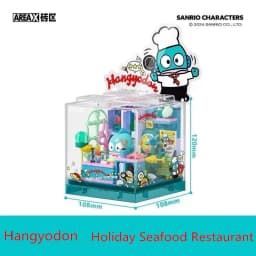 Area-X Anime Sanrio Building Blocks Mini Shop Hello Kitty Kuromi Cinnamoroll Model Decoration Surprise Toys