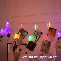 LED Photo String Lights Battery Powered Christmas Fairy Twinkle Lights with Clips for Hanging Picture Bedroom Wall Wedding Decor