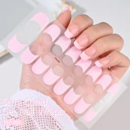 Semi Cured Wraps Fast Gel Nail Sticker Soild Nail Gel Wraps Adhesive Full Cover Gel Nail Decal UV Lamp Cured Manicure Decoration