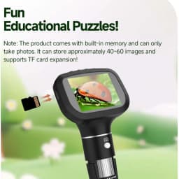Dodosee 2.4 Inch Digital Microscope 1600X 1080P 8 Lights Handheld Kids Microscopes Supports Photo Video Magnifier Tools for Coin
