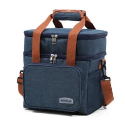 Large Capacity Double Layer Crosbody Lunch Bags Thermal Insulation Picnic Food Beverage Bag Outdoor Ice Bag Travel Storage Bags