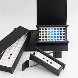 Wholesale large multi-digit gem storage box diamond display box V Groove colorful gems Box PortableGem Display Tray with Lid