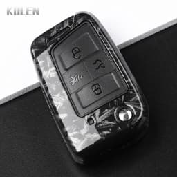 3 4 Buttons Carbon Fiber Car Key Case Cover For VW Volkswagen Golf 7 Tiguan MK2 For SEAT Ateca Leon FR 2 Ibiza For Skoda Octavia