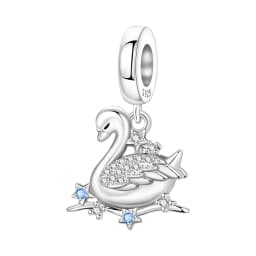 Blue Charm 925 Sterling Silver Ocean Pearls Betta Fish Pendant Birthday Party Gift for Women Bracelet Necklace DIY Beads Jewelry