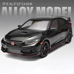 Large Size 1:18 HONDA CIVIC TYPE-R FK8 Hatchback Alloy Sports Car Model Diecasts Metal Track Racing Car Vehicles Model Kids Gift
