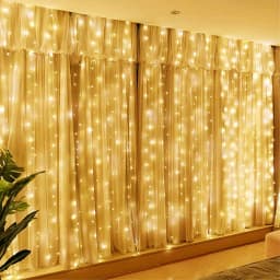 Outdoor Festoon LED Curtain Light String Wedding Garland Muslim Ramadan Room Decorations Battery Power EID Mubarak Mother Day