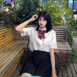 Graduation Girl's Skirt Set JK Uniform Plaid Short Skirt School Uniforms High School Senior Class Uniform Polyester Fabric