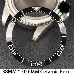 Sloping 38mm * 30.6mm Ceramic/Aluminum Bezel GMT and Diving Watch Insert Fits for 40mm Men's Watch Case Bezel Replacement Insert