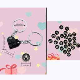 Personalized Brick Matching Heart Keychain for Couple Boyfriend Girlfriend Valentines Day Gifts Sweet Couple Keyring