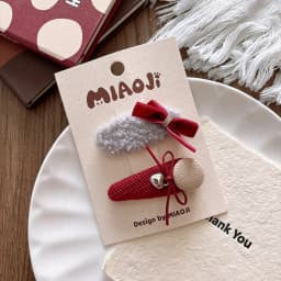 2025 New Year Cute Red Bow Hairpins Children Girls Kid Hair Clips Pin Barrettes Accessories Hairclip Headdress Headwear Ornament
