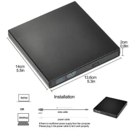 DVD Optical Drive USB 2.0 Portable External CD/DVD-ROM CD/DVD-RW Player Burner Slim Reader Recorder for Windows Mac OS Practical