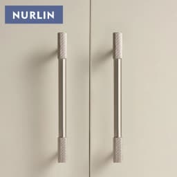 Nurlin Solid Brass Nickel Brushed Silver Knurled Classic Luxury kitchen Knobs Furniture Door Handle Available In Multiple Sizes