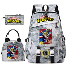 My Hero Academia Anime Print School Backpack Set for Girls Casual Lightweight Student Bookbag with Lunch Bag Pencil Case