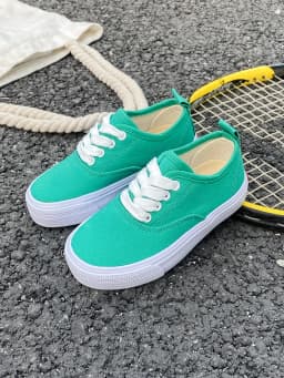 1059-1 Minimalist Style Solid Color Boys and Girls Low Top Children's Canvas Shoes Fluorescent Candy Baby Casual Board Shoes C