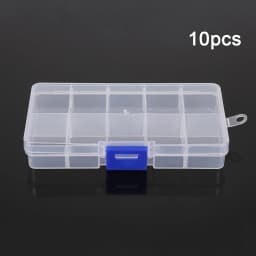1/5/10Pcs Ultra-Portable Clear Bead Organizer Cases10-Compartment Snap Closure Organizer Box Durable Plastic Storage for Jewelry