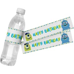 Monsters University Party Decor Water Bottle Sticker Labels Baby Shower Mike Sullivan Theme, Kids Birthday Party Supplies, 24Pcs