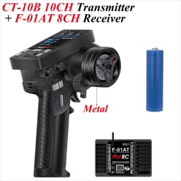HotRC CT10B 10CH Channel Transmitter CT-10B 2.4G Remote Control 18650 Battery F-10A F-01A 6/8/10CH Gyro Receiver for RC Car Boat