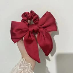 Elegant High-End Black Satin Bow Hair Accessories for Women- Perfect for Chic Ponytail and Sweet Hairdos
