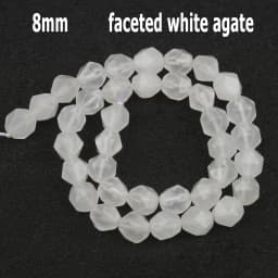 44 Types White Chalcedony Jade Agate Bead Natural Stone Rondelle Cube Faceted Loose Beads for Jewelry Making Bracelets Accessory