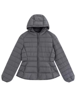 Women's Short Lightweight Hooded Down Jacket 2026 Autumn Winter High qulaity Waist-Cinched puffer coat Warm Solid color DJ729
