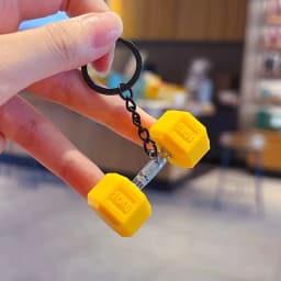 PVC Mini Barbell Keychain Barbell Sheet Exquisite Bag Pendant Accessories Simulation Dumbbell Keychain Fitness Enthusiast
